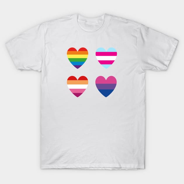 LGBT | Gay Lesbian Bisexual Transgender Pride Hearts T-Shirt by s.hiro